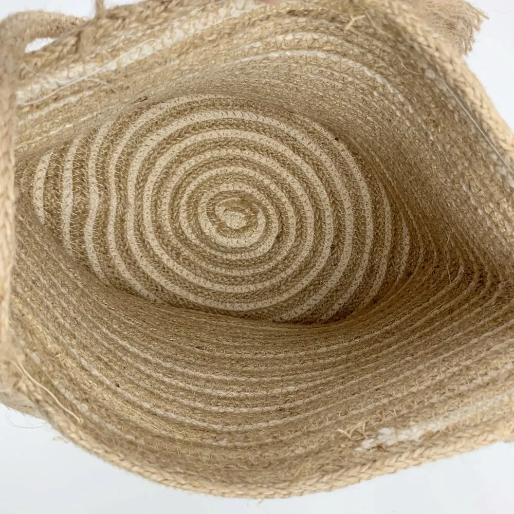 Woven Jute Wall Hanging Bag Basket Storage Organizer Boho Tassels Pot Holder